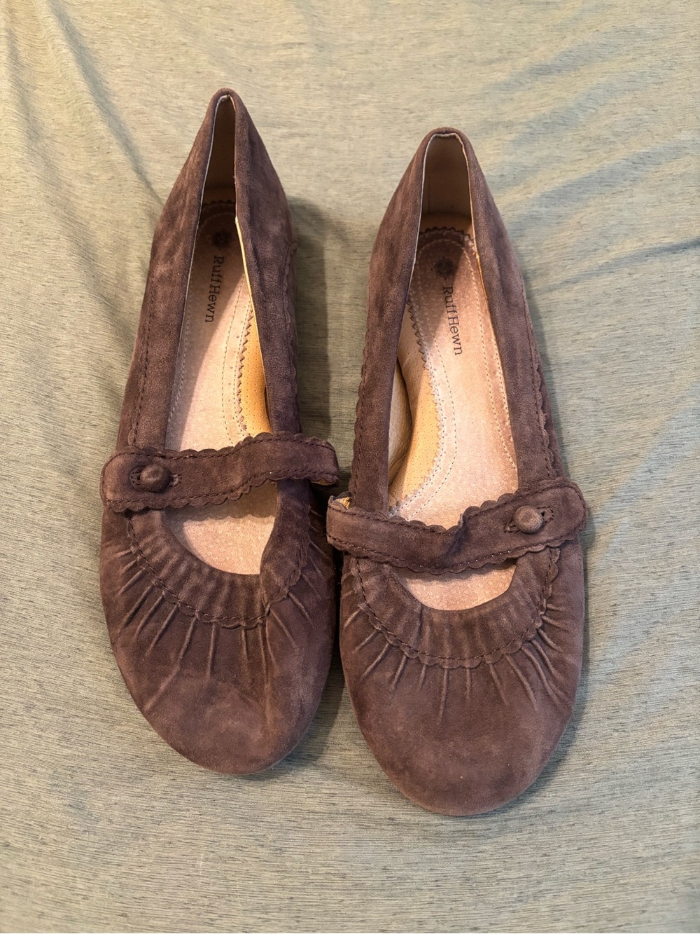 Ruff Hewn Women's Dark Brown Suede Mary Jane Flats